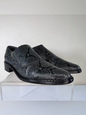 Vince Delmar Slip-On Snake Skin Print Leather Loafers Dress Shoes Size 9.5